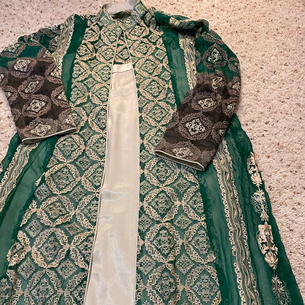 4 piece suit with embroidered jacket